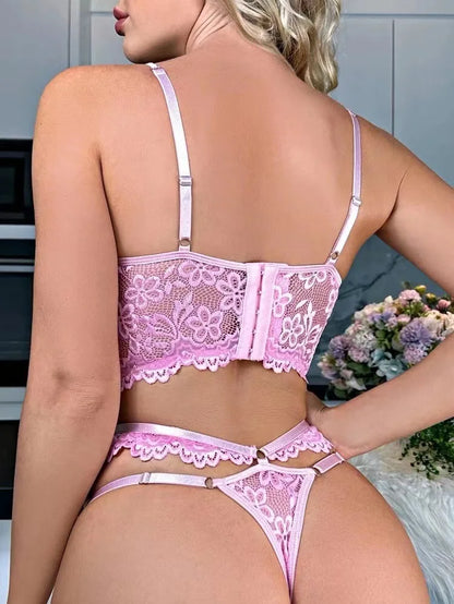 Ensemble Dentelle Fleurie Push-up