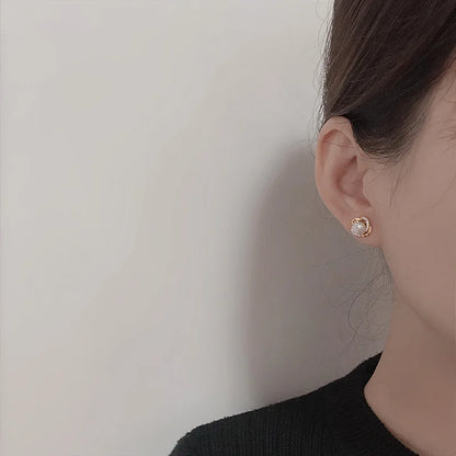 Boucles d'Oreilles Puces Rondes Argentées