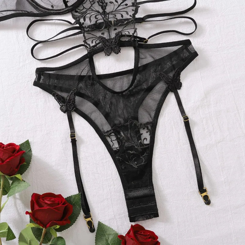 Body Dentelle Fleuri Décolleté V Échancré